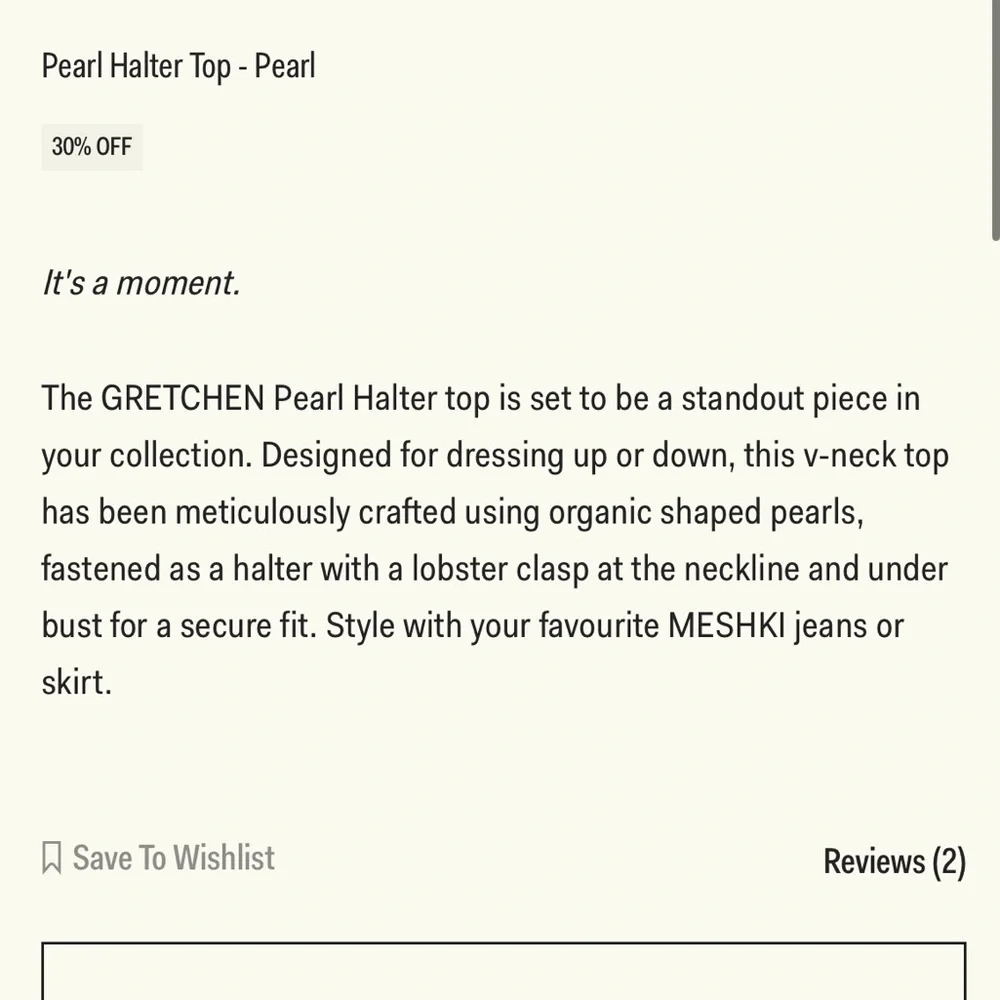 Meshki Gretchen Pearl shell Halter top - Picture 7 of 8